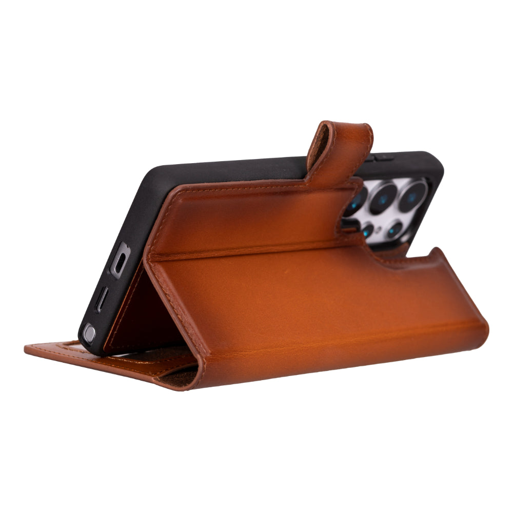 Magische abnehmbare Leder-Brieftaschenhülle für Samsung Galaxy S25 Ultra