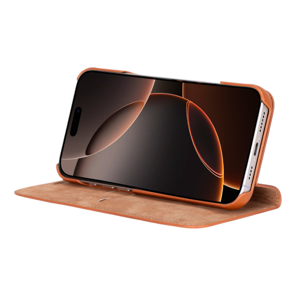 Sonat Leder iPhone 16 Pro Folio-Hülle