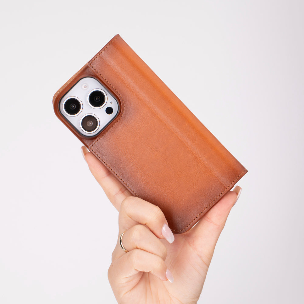 Sonat Leder iPhone 16 Pro Folio-Hülle