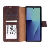 Brieftaschen-ID Leder Samsung Galaxy Z Fold7 Folio-Hülle
