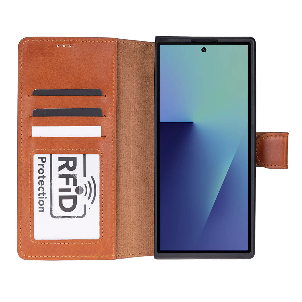 Brieftaschen-ID Leder Samsung Galaxy Z Fold7 Folio-Hülle