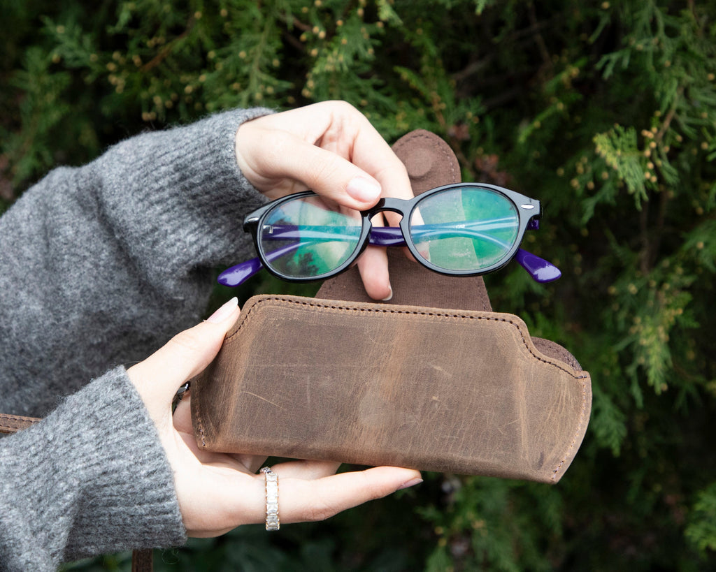 Riviera Genuine Leather Glasses Case – Handmade Eyeglass & Sunglasses Cover for Men & Women