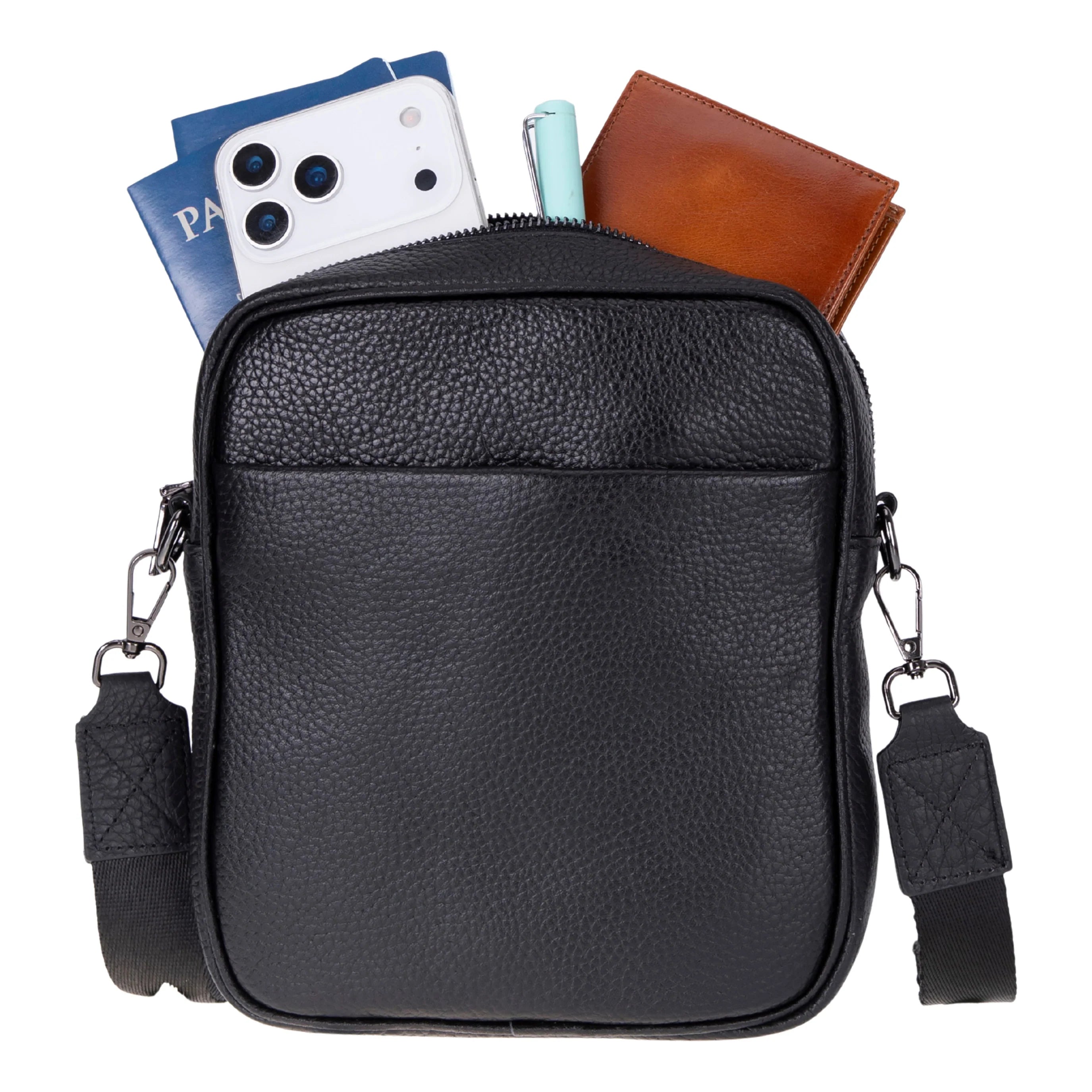 Carrera Torvane Men's Genuine Leather Crossbody Bag - Messenger Shoulder Bag for Travel and Daily Use