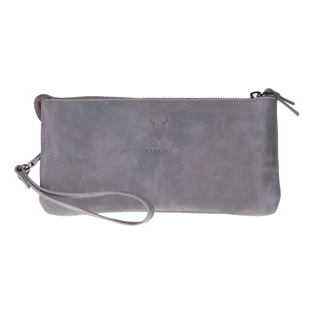 Carrera Vernox Genuine Leather Clutch Bag – Travel Organizer Wristlet with Zipper Compartments