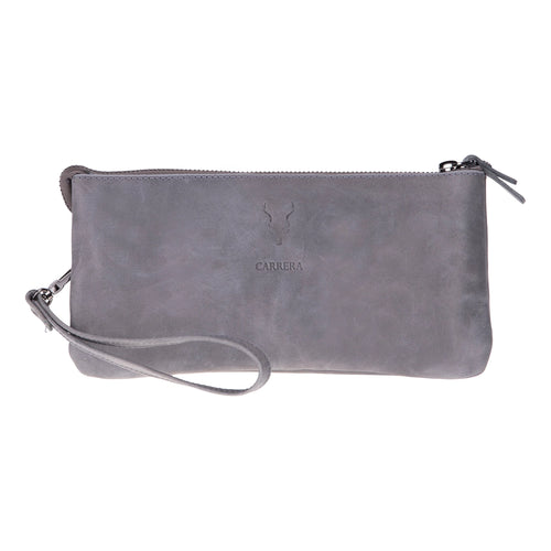 Carrera Vernox Genuine Leather Clutch Bag – Travel Organizer Wristlet with Zipper Compartments