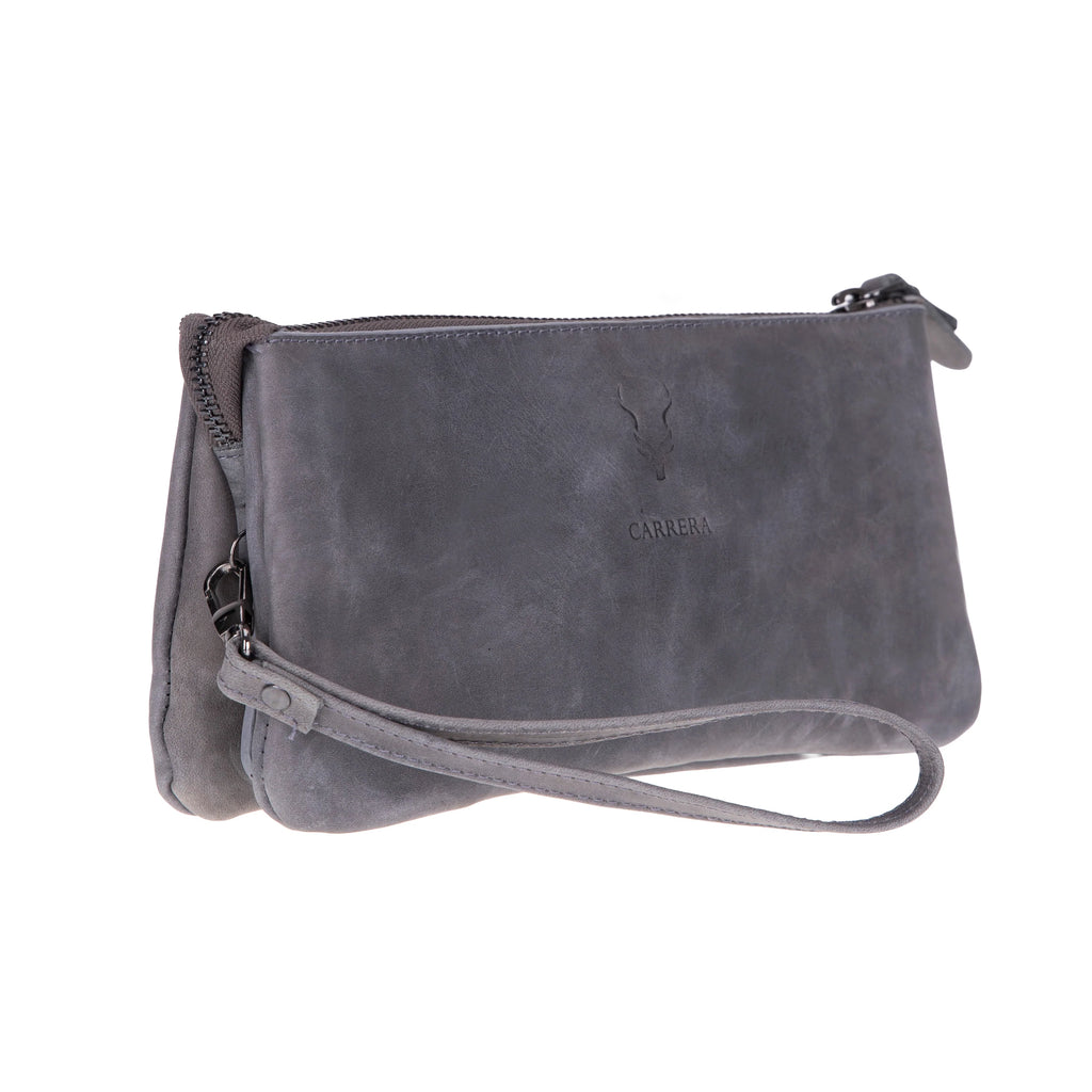 Carrera Vernox Genuine Leather Clutch Bag – Travel Organizer Wristlet with Zipper Compartments