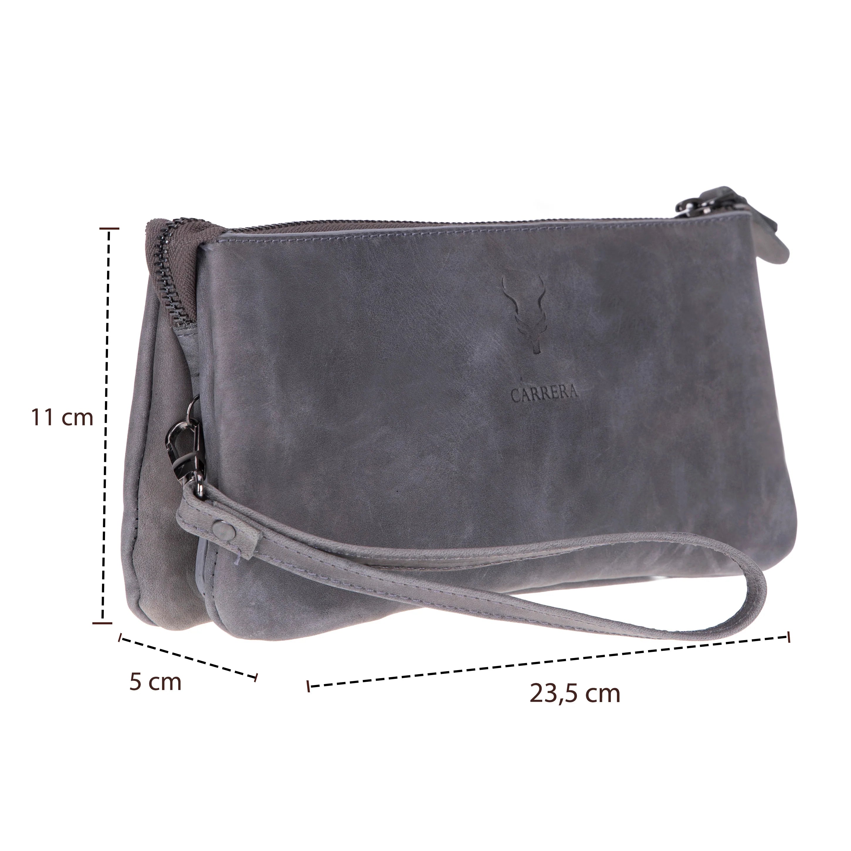 Carrera Vernox Genuine Leather Clutch Bag – Travel Organizer Wristlet with Zipper Compartments