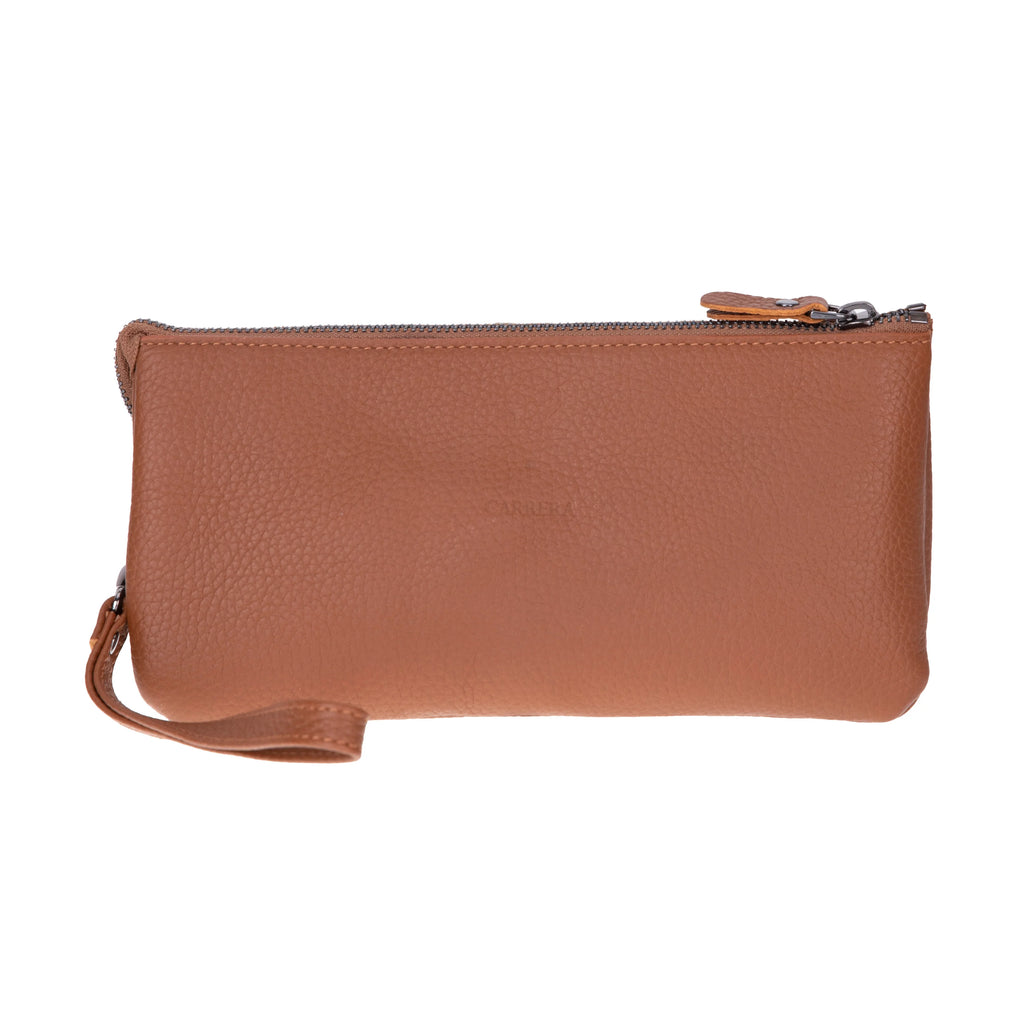 Carrera Vernox Genuine Leather Clutch Bag – Travel Organizer Wristlet with Zipper Compartments
