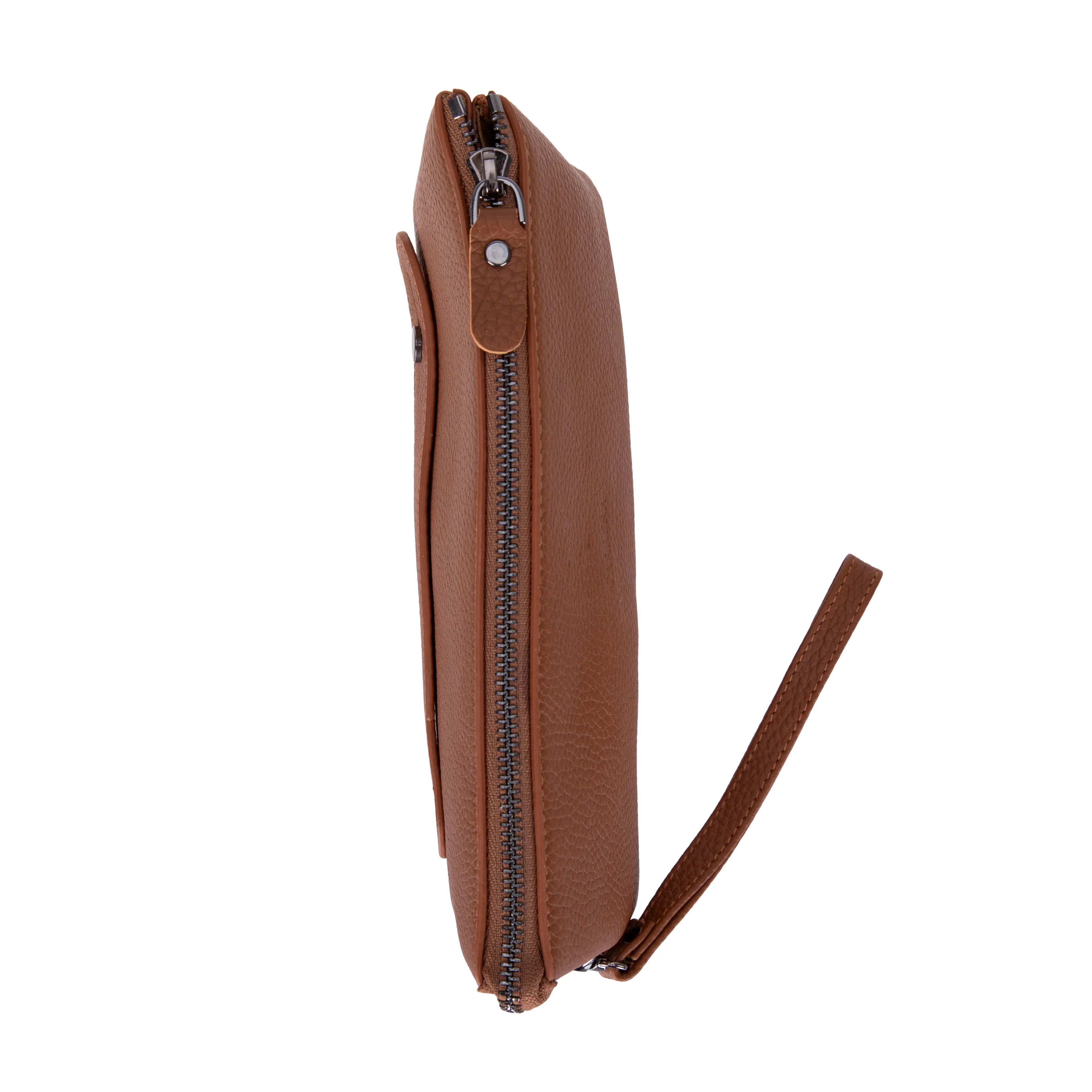 Carrera Vernox Genuine Leather Clutch Bag – Travel Organizer Wristlet with Zipper Compartments