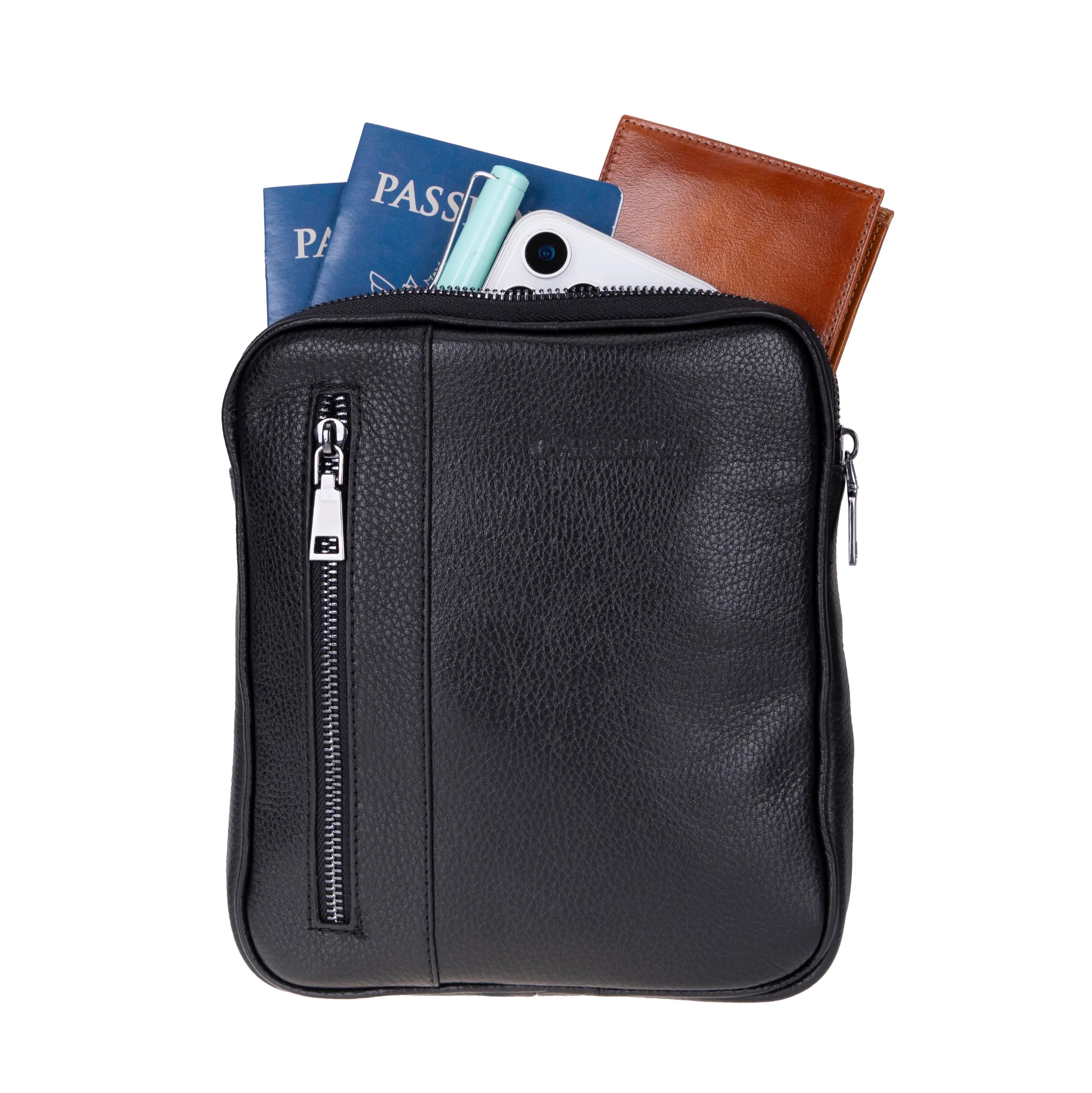 Carrera Torrenzio Men's Genuine Leather Crossbody Bag - Messenger Shoulder Bag for Travel and Daily Use