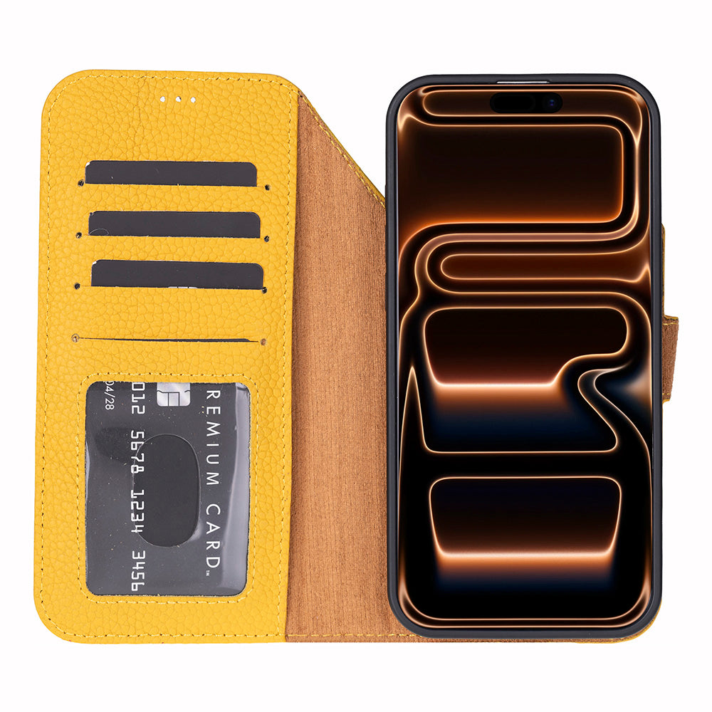 Meister Abnehmbare Premium-Leder-Wallet-Hülle für iPhone 17 Pro