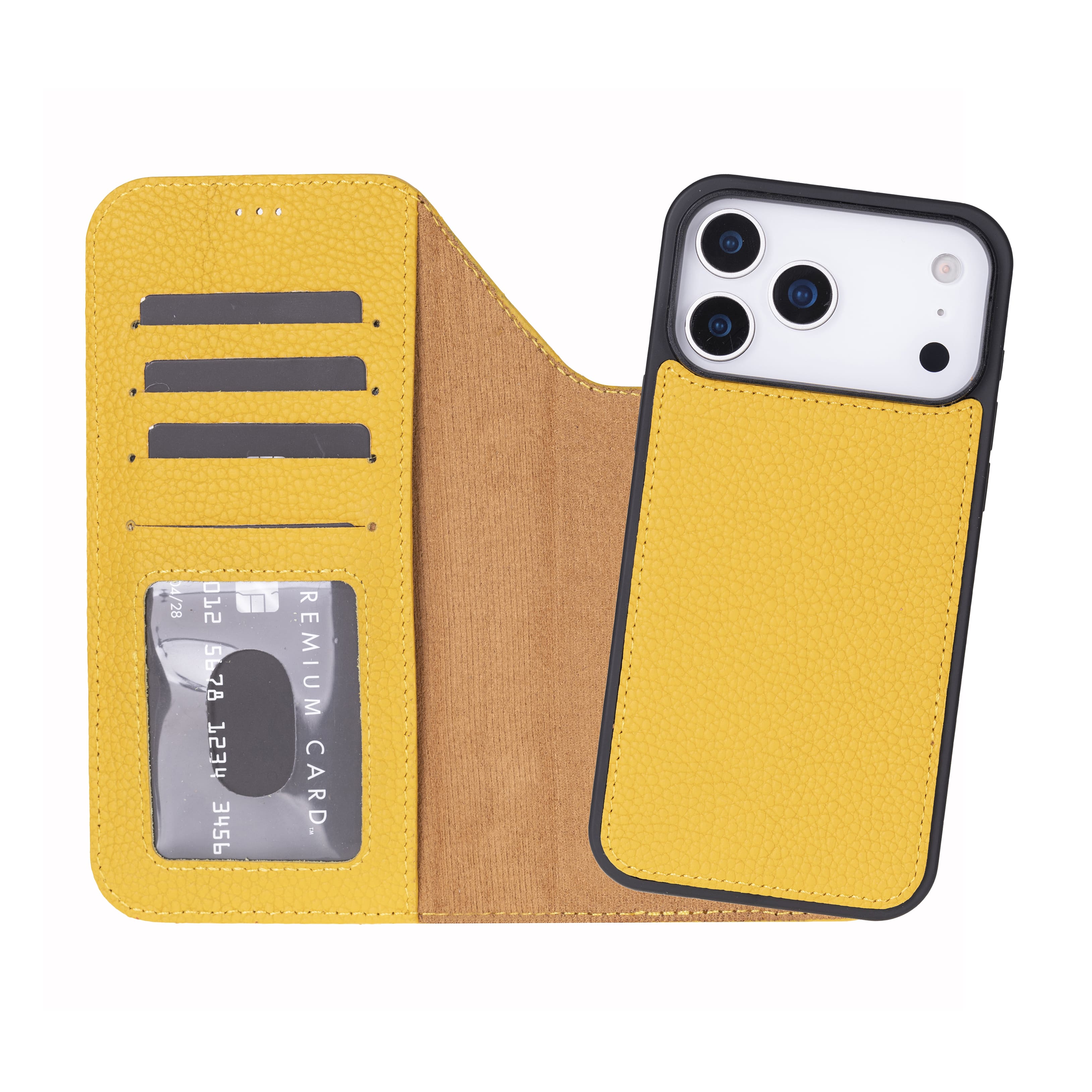 Meister Abnehmbare Premium-Leder-Wallet-Hülle für iPhone 17 Pro Max