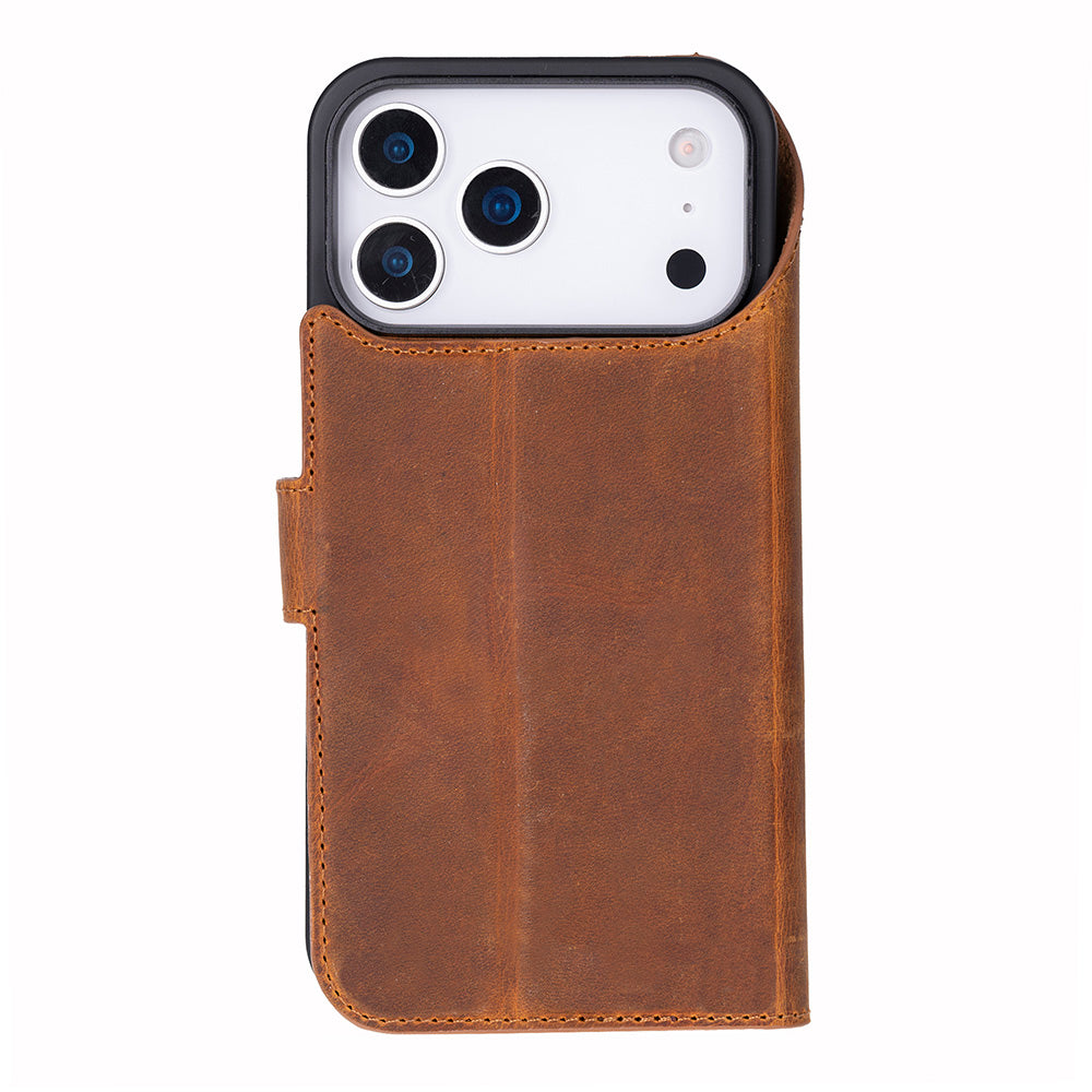 Meister Abnehmbare Premium-Leder-Wallet-Hülle für iPhone 17 Pro