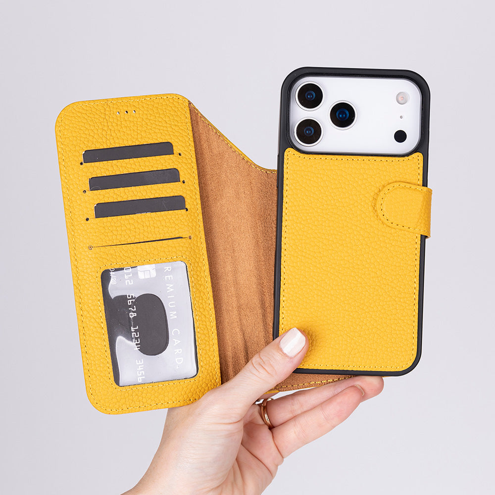 Meister Abnehmbare Premium-Leder-Wallet-Hülle für iPhone 17 Pro Max