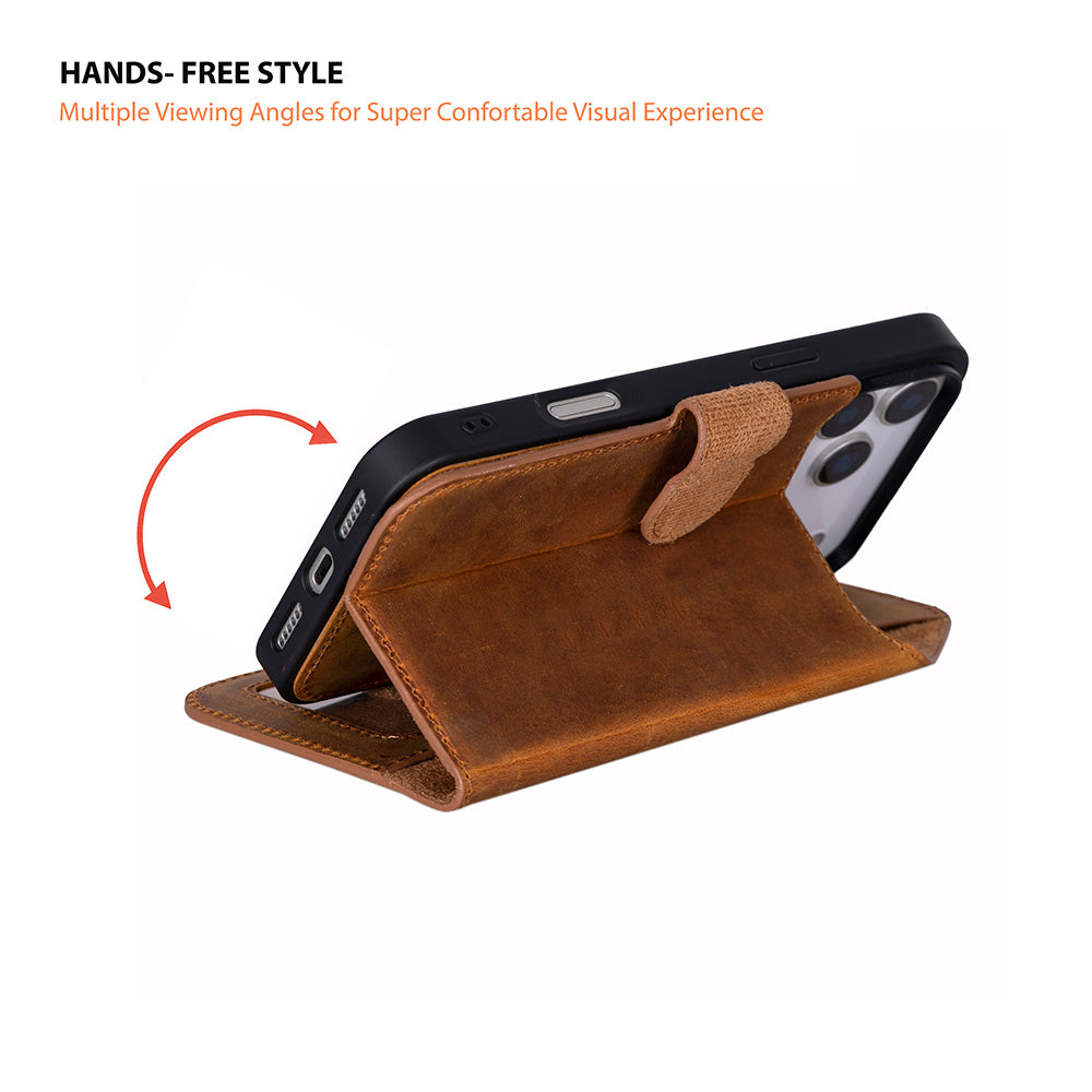 Meister Abnehmbare Premium-Leder-Wallet-Hülle für iPhone 17 Pro