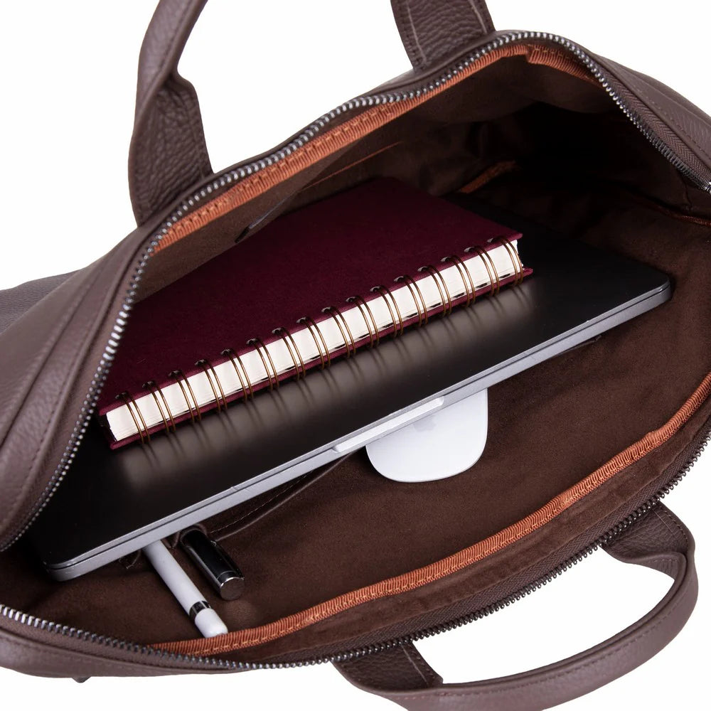Truro Leather Business Briefcase / Laptop Case 13" With Suitcase
