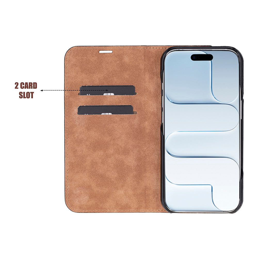 Kern Premium Leather Folio Case for iPhone 17
