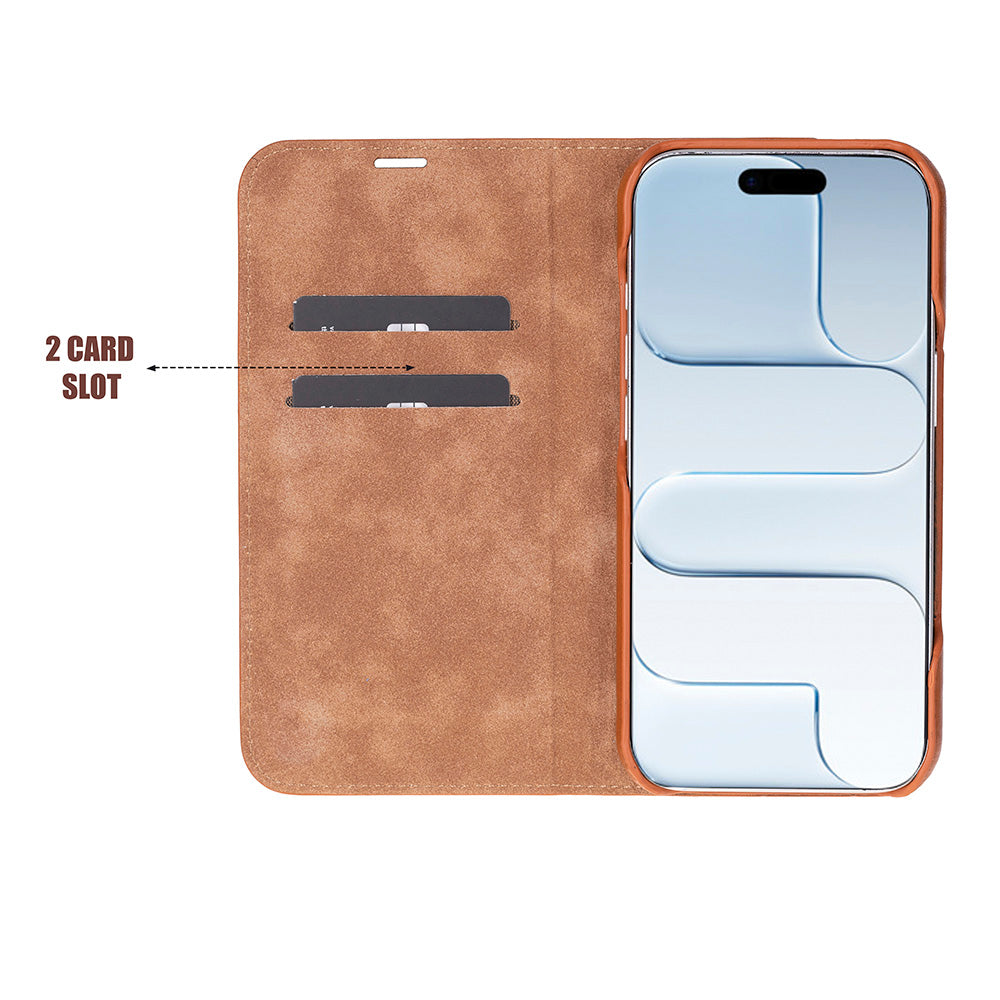 Kern Premium Leather Folio Case for iPhone 17