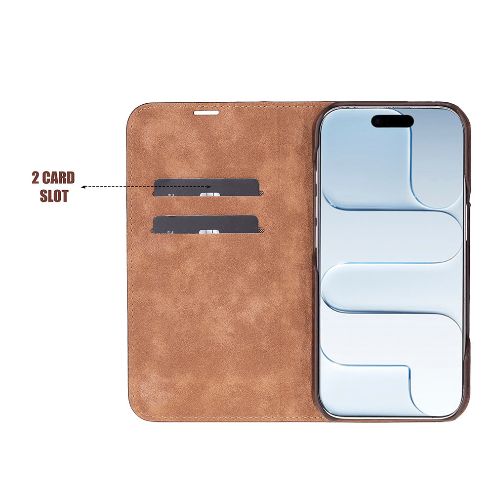 Kern Premium Leather Folio Case for iPhone 17