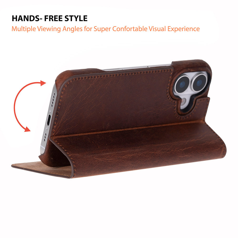 Kern Premium Leather Folio Case for iPhone 17