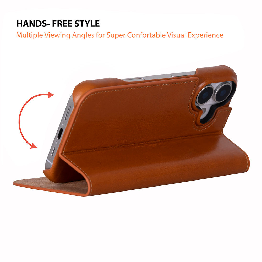 Kern Premium Leather Folio Case for iPhone 17
