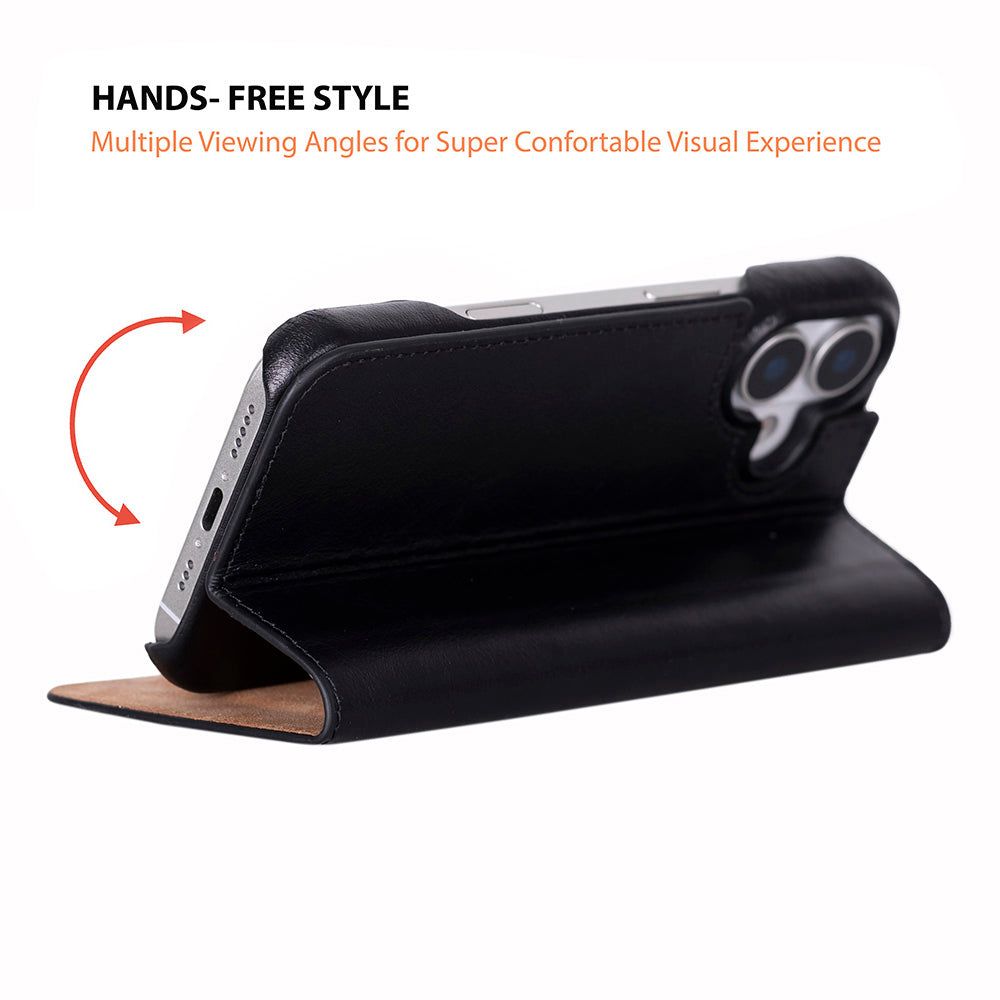Kern Premium Leather Folio Case for iPhone 17