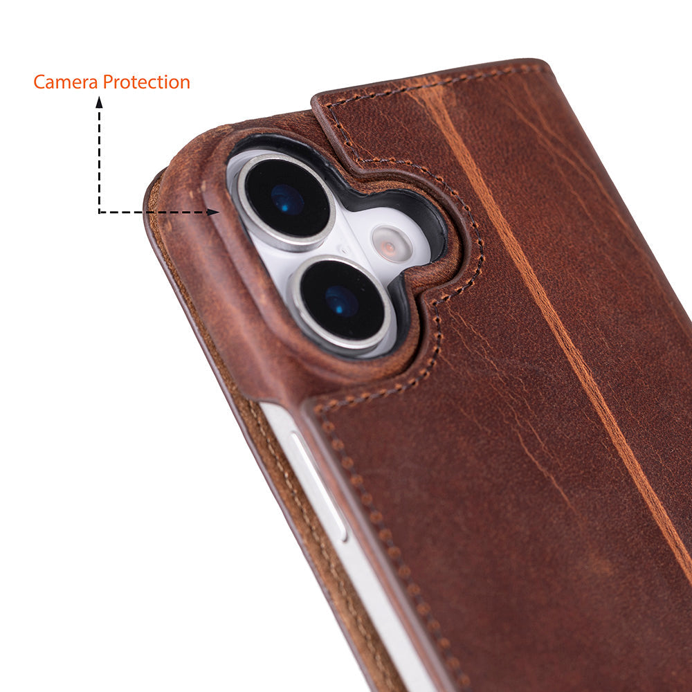 Kern Premium Leather Folio Case for iPhone 17