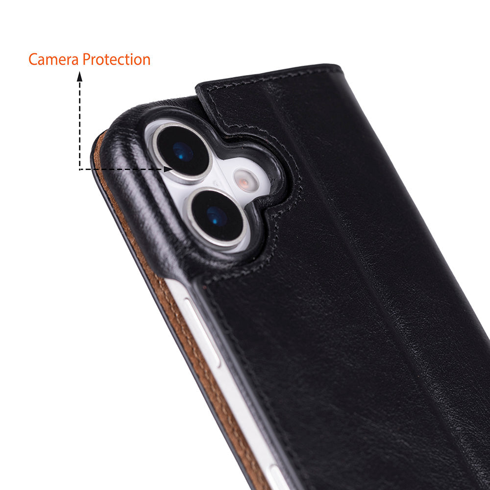 Kern Premium Leather Folio Case for iPhone 17