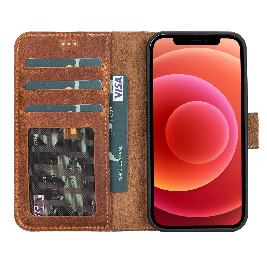 Liluri iPhone 12 Mini abnehmbare Leder-Geldbörsenhülle