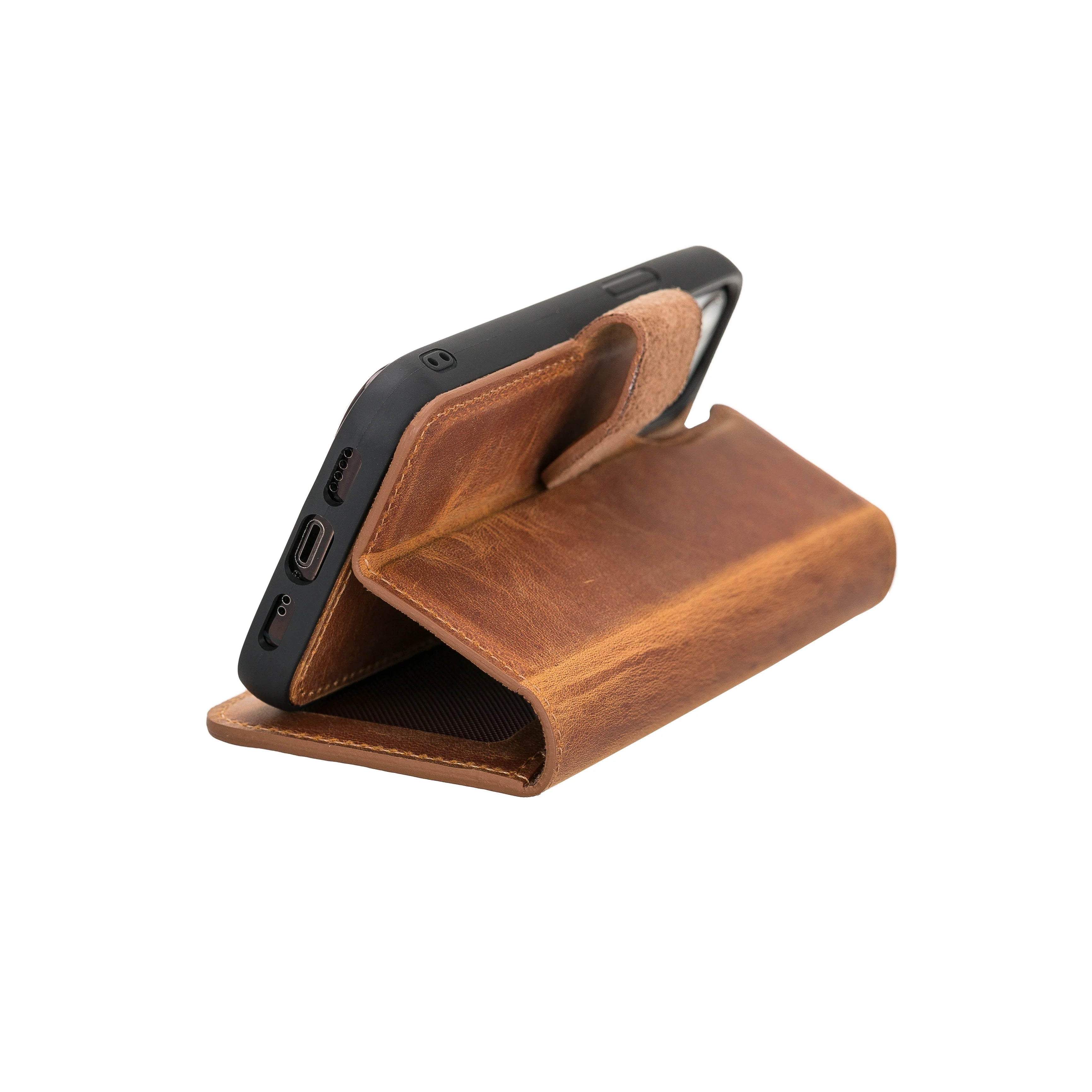 Liluri iPhone 12 Mini abnehmbare Leder-Geldbörsenhülle