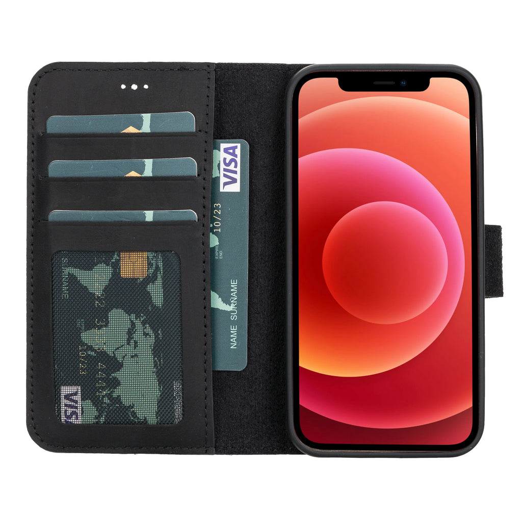 Liluri iPhone 12 Mini abnehmbare Leder-Geldbörsenhülle