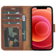Liluri iPhone 12 Mini abnehmbare Leder-Geldbörsenhülle