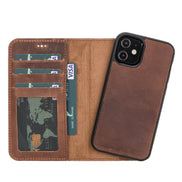 Liluri iPhone 12 Mini abnehmbare Leder-Geldbörsenhülle