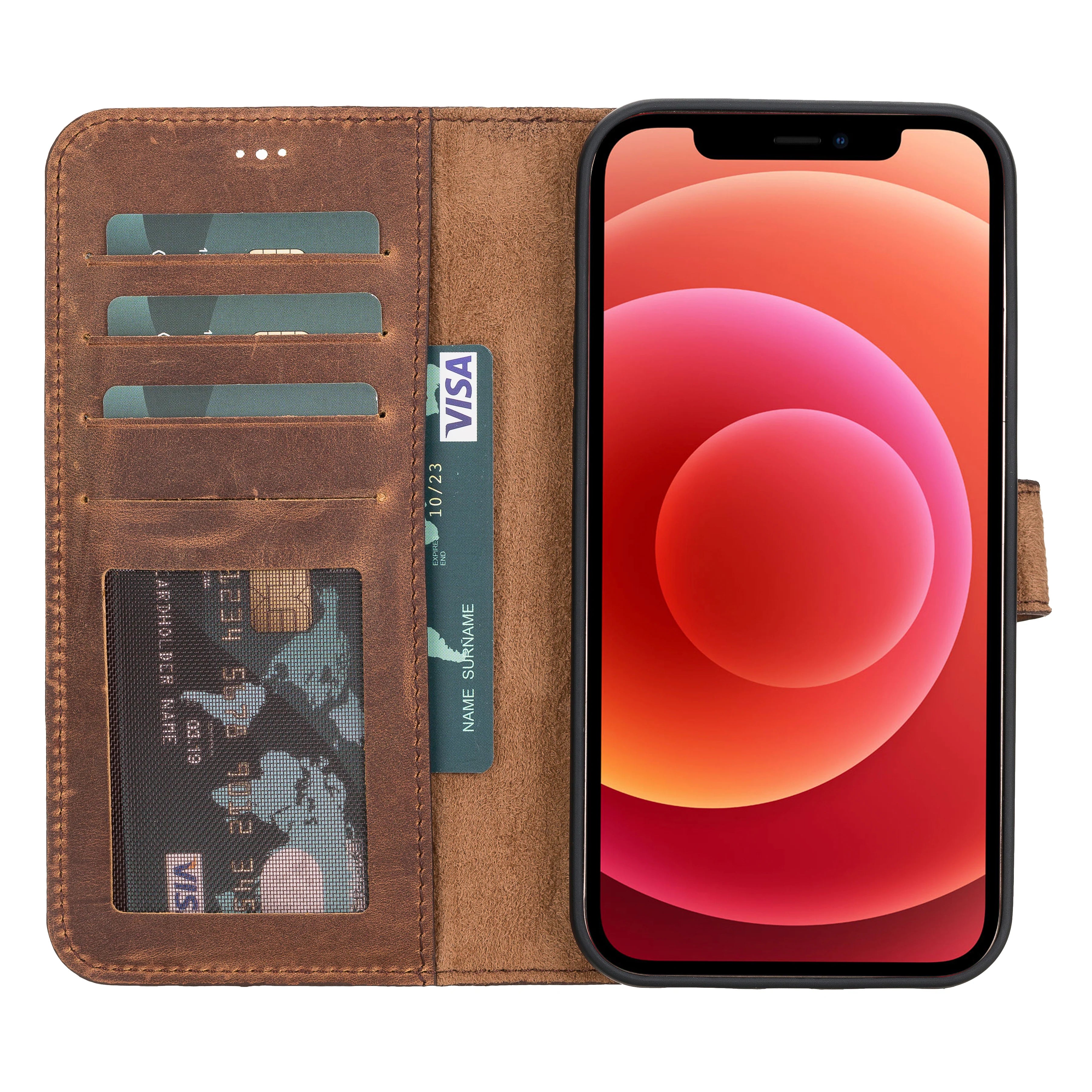 Liluri iPhone 12 Pro Max abnehmbare Leder-Brieftaschenhülle