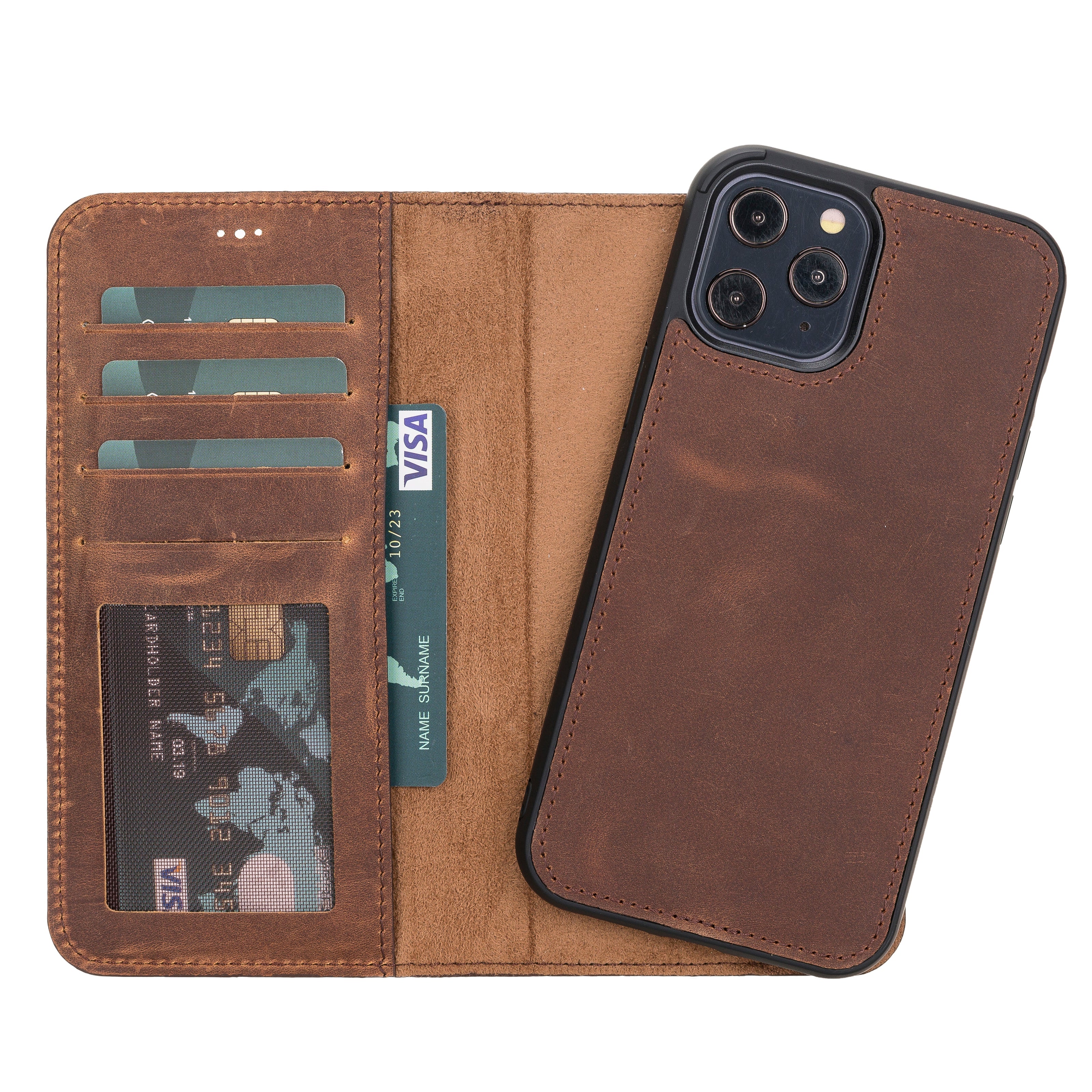 Liluri iPhone 12 Pro Max abnehmbare Leder-Brieftaschenhülle