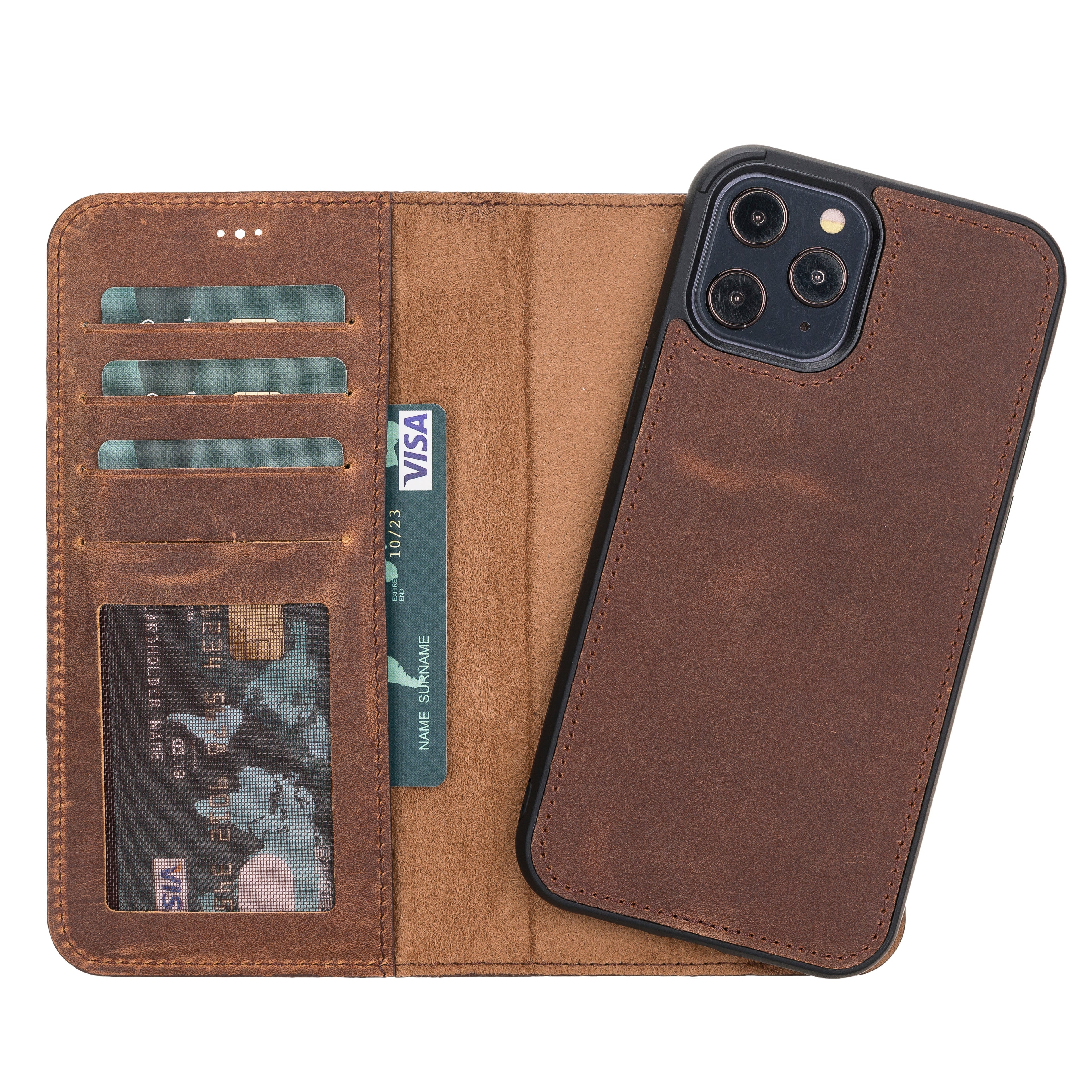 Liluri iPhone 12 Pro Max abnehmbare Leder-Brieftaschenhülle