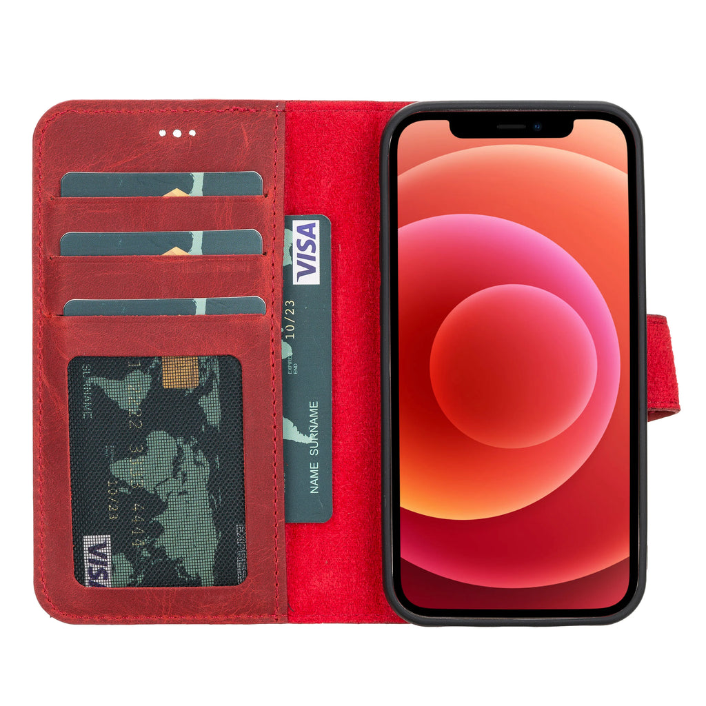 Liluri iPhone 12 Mini abnehmbare Leder-Geldbörsenhülle