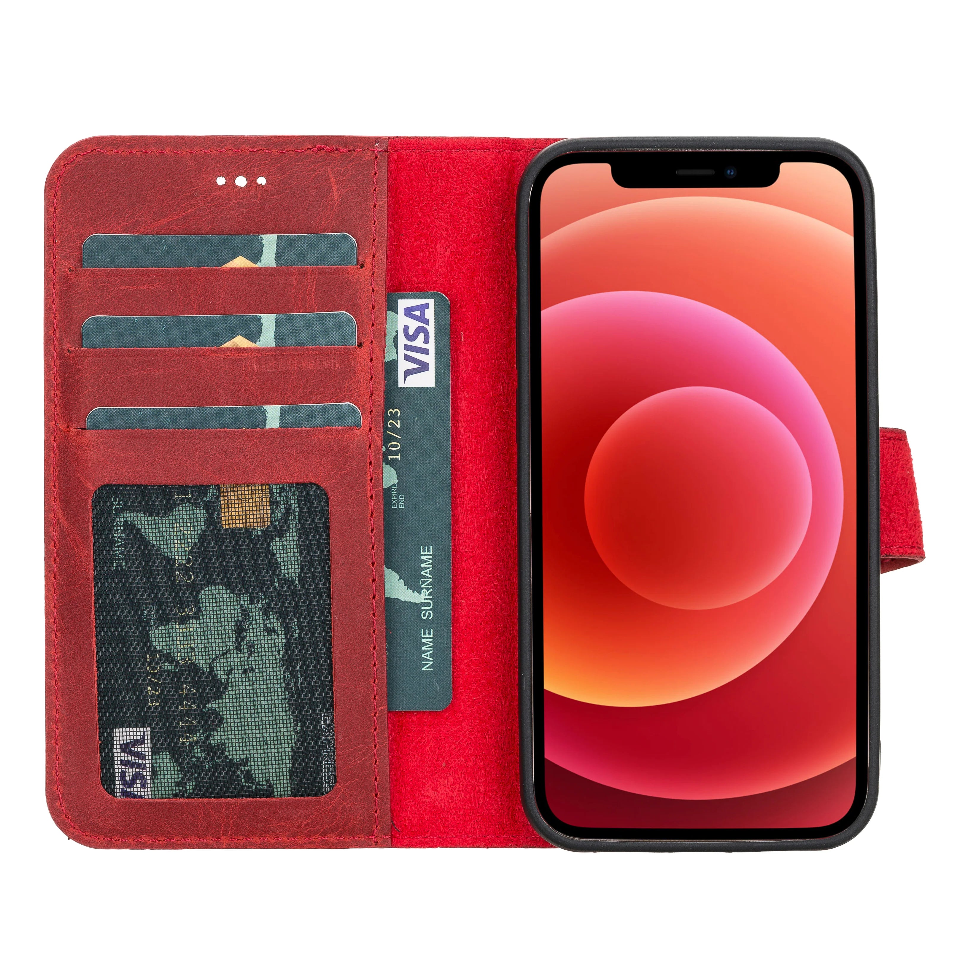 Liluri iPhone 12 Mini abnehmbare Leder-Geldbörsenhülle