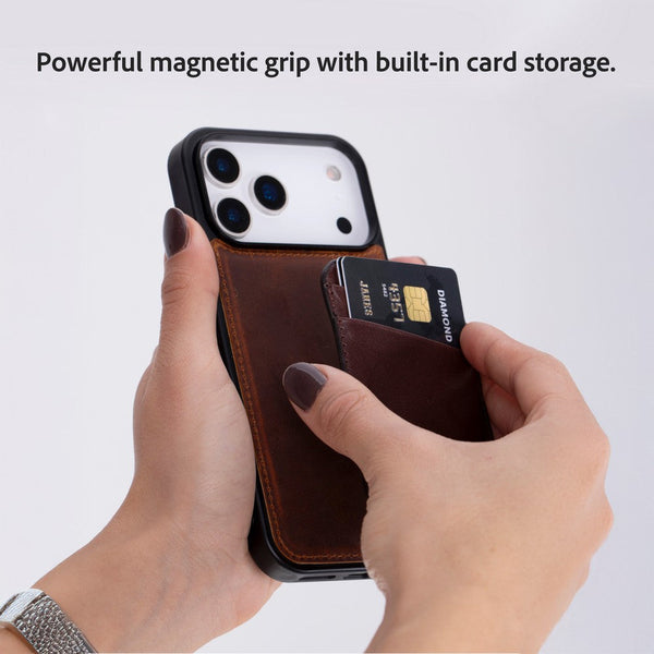 Maggy Fit Cc Leather Magnetic Card Holder