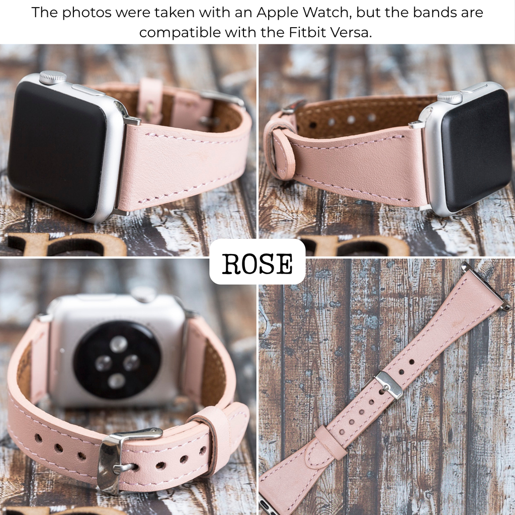 Schmale Lederarmbänder für Fitbit Versa Uhren