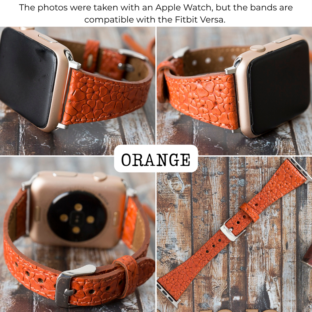 Schmale Lederarmbänder für Fitbit Versa Uhren