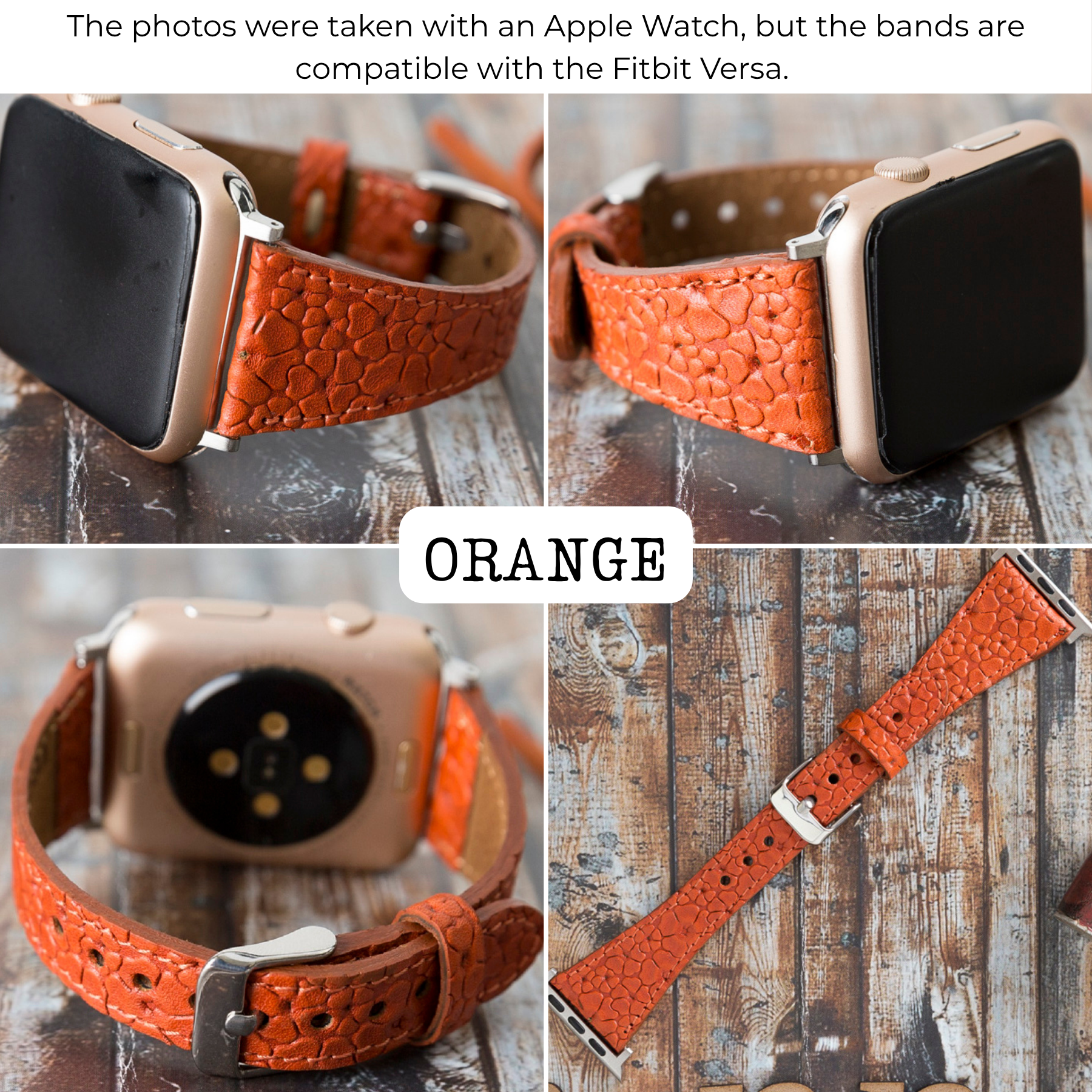 Schmale Lederarmbänder für Fitbit Versa Uhren