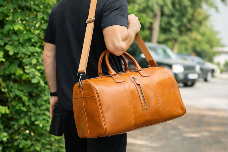 Dolly Handcrafted Leather Duffle Bag | Full Grain Leather Weekender Travel Bag
