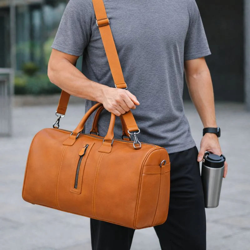 Dolly Handcrafted Leather Duffle Bag | Full Grain Leather Weekender Travel Bag