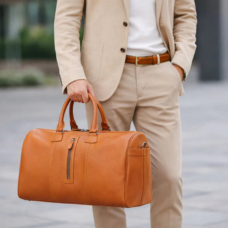 Dolly Handcrafted Leather Duffle Bag | Full Grain Leather Weekender Travel Bag