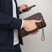 Lupus Leather Clutch Bag