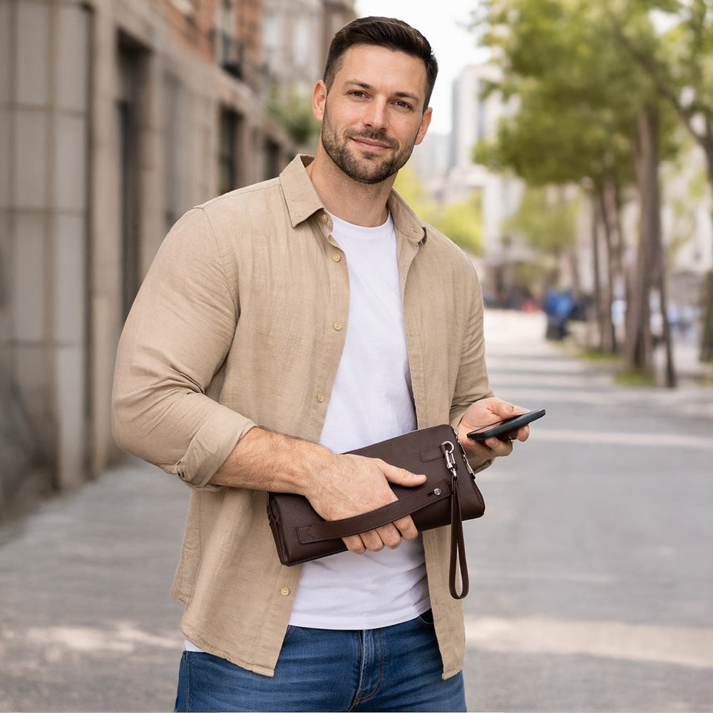 Lupus Leather Clutch Bag