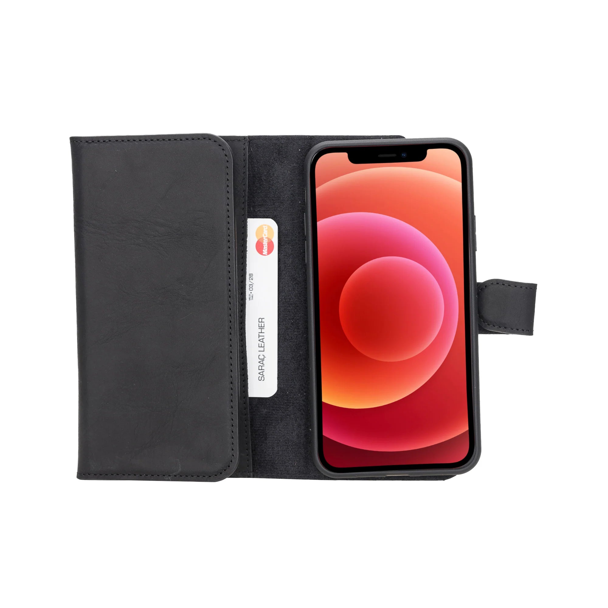 Weihnachtsmann iPhone 11 Pro Max Leder-Hülle mit abnehmbarem Brieftaschenmotiv