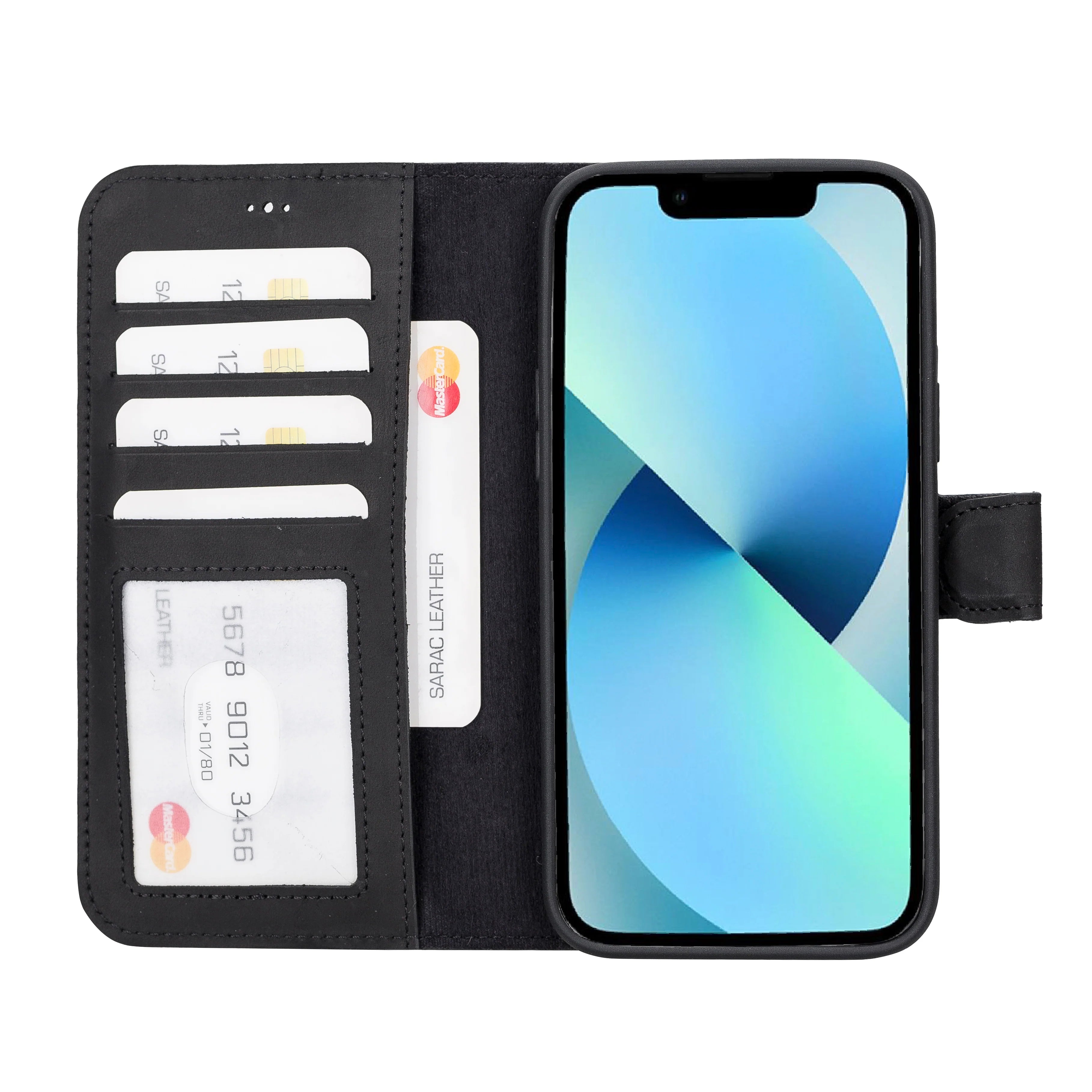 Liluri iPhone 14 Plus abnehmbare Leder-Brieftaschenhülle