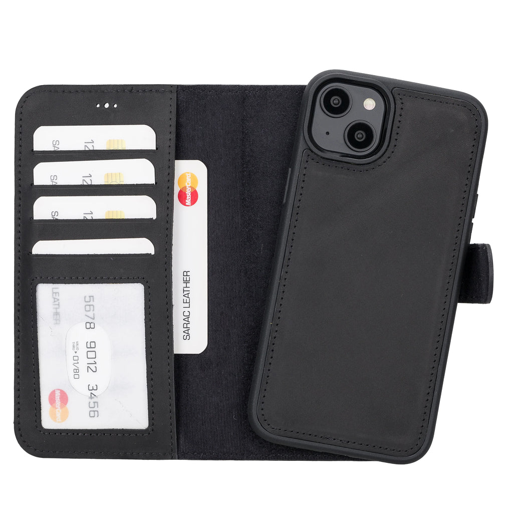 Liluri iPhone 14 Plus abnehmbare Leder-Brieftaschenhülle